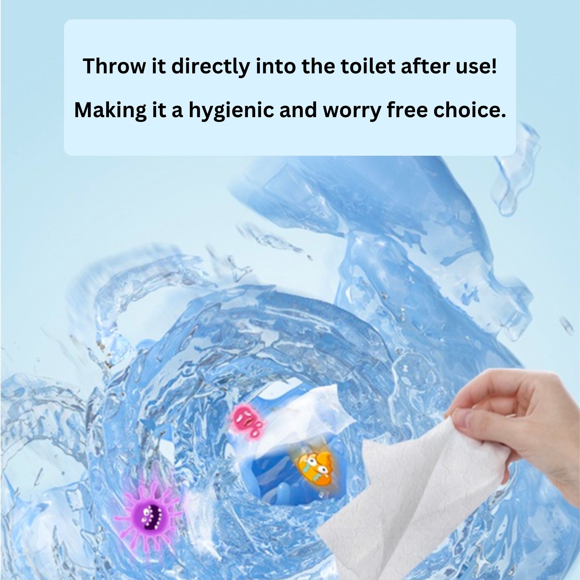 Deeyeo Flushable Wet Wipes for Toilet Use (7pcs x 8 pack) (56pcs)